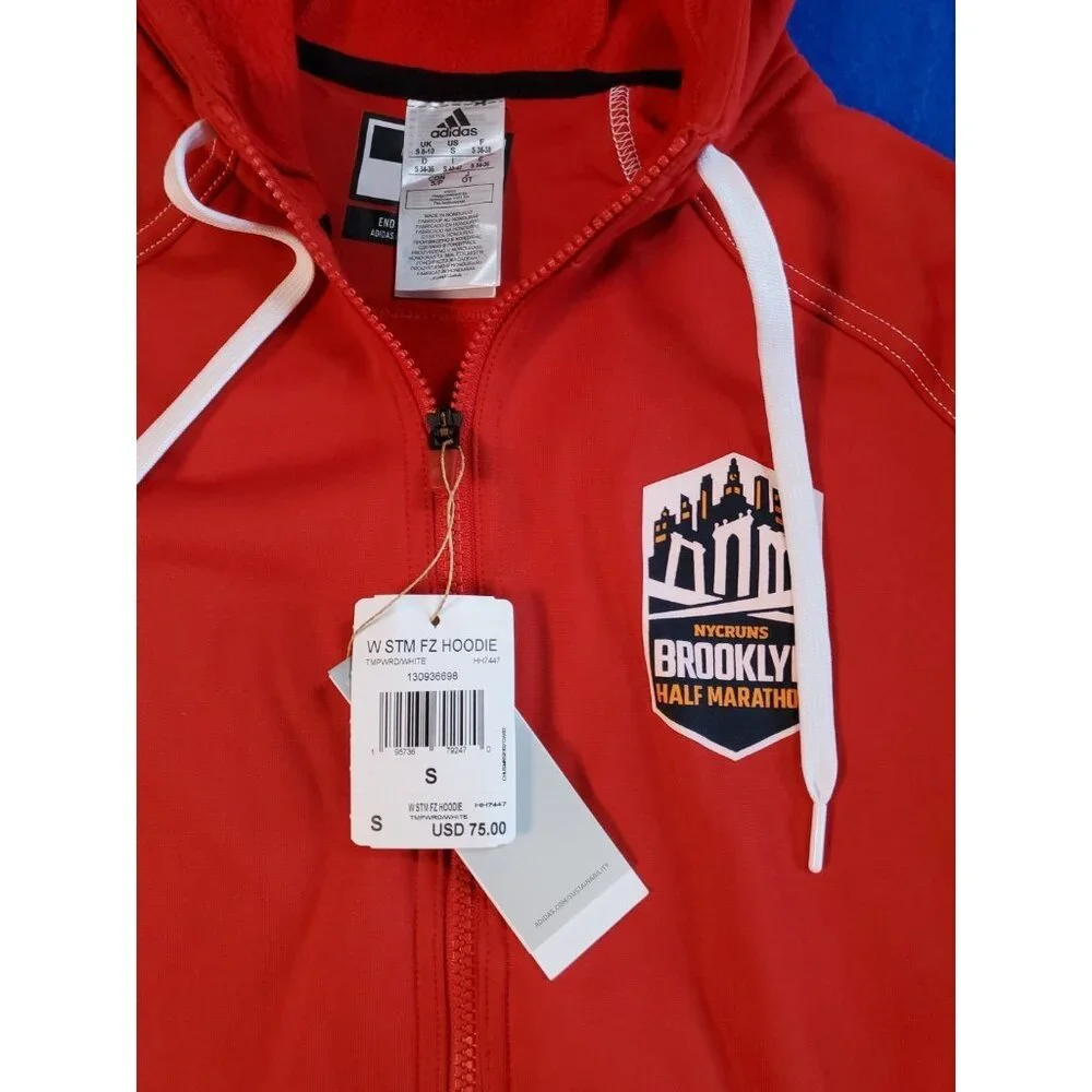 Adidas Medical BROOKLYN HALF MARATHON Hoodie Full Zip Track Size Small NEW